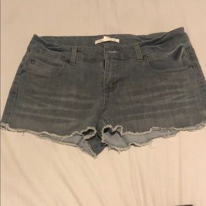 Short shorts gray washout.